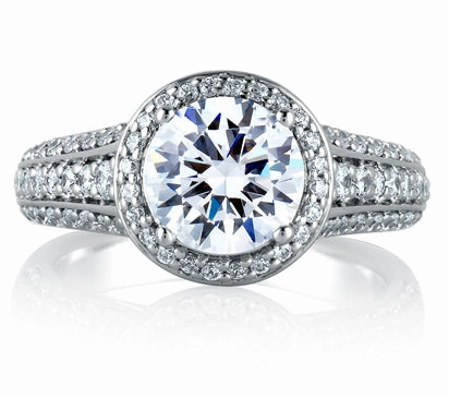 A.JAFFE METROPOLITAN SIGNATURE METROPOLITAN HALO ENGAGEMENT RING 0.63             (not including ce