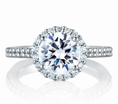 A.JAFFE METROPOLITAN SIGNATURE ROUND HALO ENGAGEMENT RING 0.45             (not including center st