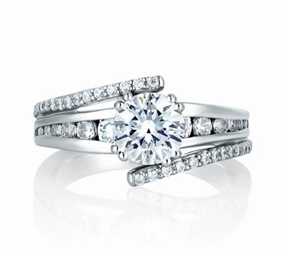 A.JAFFE METROPOLITAN SPLIT PRONG ENGAGEMENT RING 0.63             (not including center stone)