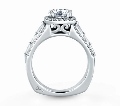 A.JAFFE METROPOLITAN SQUARE HALO ENGAGEMENT RING 1             (not including center stone)