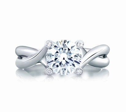 A.JAFFE METROPOLITAN URBAN VINE SIGNATURE BUBBLE SOLITAIRE ENGAGEMENT RING 0.75             (not in