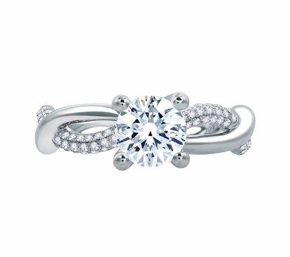 A.JAFFE METROPOLITAN VINE MOTIF ENGAGEMENT RING 0.36             (not including center stone)