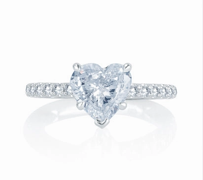 A.JAFFE QUILTED COLLECTION AN ODE TO TRUE LOVE! CHARMING FRENCH PAV SETTING QUILTED ENGAGEMENT RIN