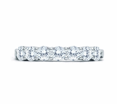 A.JAFFE QUILTED COLLECTION DAZZLING SEVEN STONE PRONG QUILTED ANNIVERSARY BAND 1.05