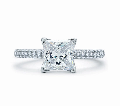A.JAFFE QUILTED COLLECTION DELICATE PAV PRINCESS CUT QUILTED ENGAGEMENT RING 0.54            (not
