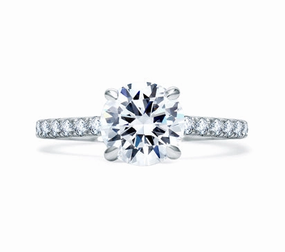 A.JAFFE QUILTED COLLECTION DELICATE ROUND DIAMOND CENTER QUILTED ENGAGEMENT RING 0.33             (