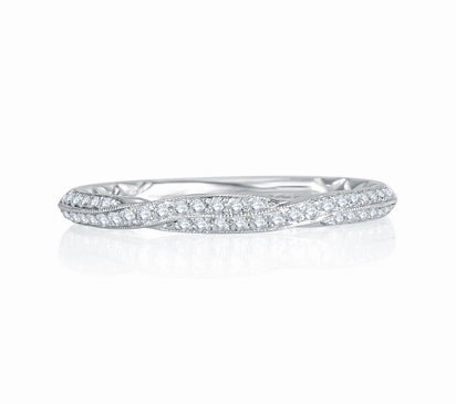 A.JAFFE QUILTED COLLECTION EXQUISITE DELICATE QUILTED ANNIVERSARY BAND 0.18