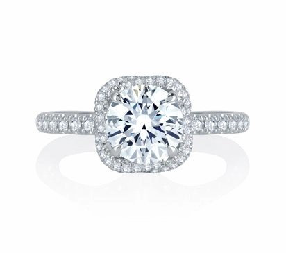 A.JAFFE QUILTED COLLECTION INTERTWINED DIAMOND HALO QUILTED ENGAGEMENT RING 0.46            (not in