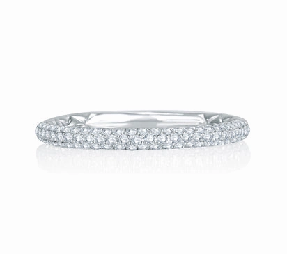 A.JAFFE QUILTED COLLECTION MICRO PAV QUILTED WEDDING BAND 0.32