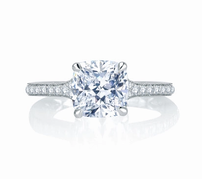 A.JAFFE QUILTED COLLECTION QUILTED ANTIQUE INSPIRED LOOK ROUND DIAMOND CENTER ENGAGEMENT RING 0.18