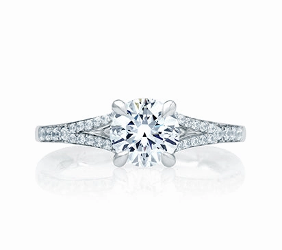 A.JAFFE QUILTED COLLECTION QUILTED MICRO PAV ROUND ENGAGEMENT RING 0.18            (not including