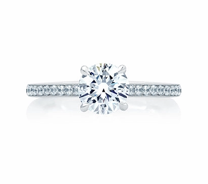 A.JAFFE QUILTED COLLECTION QUILTED MICRO PAV ROUND ENGAGEMENT RING 0.20            (not including