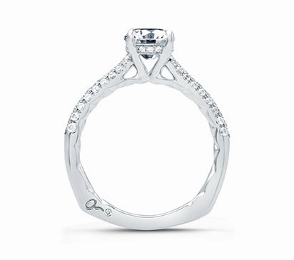 A.JAFFE QUILTED COLLECTION QUILTED MICRO PAV ROUND ENGAGEMENT RING 0.23            (not including