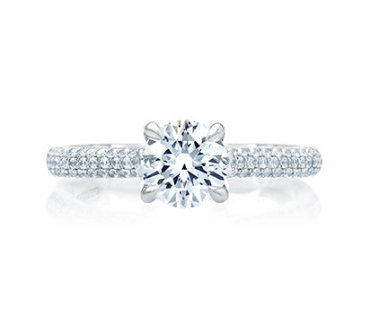 A.JAFFE QUILTED COLLECTION QUILTED MICRO PAV ROUND ENGAGEMENT RING 0.27            (not including