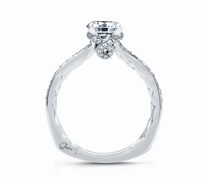 A.JAFFE QUILTED COLLECTION QUILTED MICRO PAV ROUND ENGAGEMENT RING 0.32            (not including