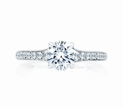 A.JAFFE QUILTED COLLECTION QUILTED MICRO PAV ROUND ENGAGEMENT RING 0.32            (not including