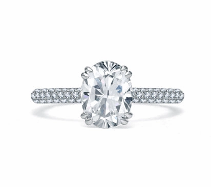 A.JAFFE QUILTED COLLECTION QUILTED PAV OVAL DIAMOND CENTER ENGAGEMENT RING 0.45             (not i