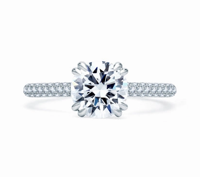 A.JAFFE QUILTED COLLECTION QUILTED PAV ROUND DIAMOND CENTER ENGAGEMENT RING 0.47             (not