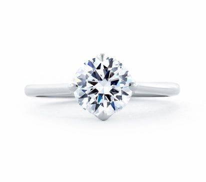 A.JAFFE QUILTED COLLECTION SIMPLE ROUND DIAMOND QUILTED ENGAGEMENT RING 0.16             (not inclu