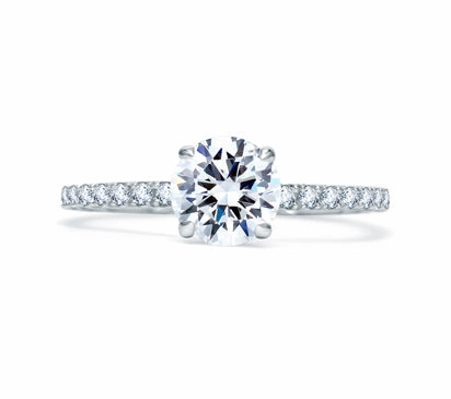 A.JAFFE QUILTED COLLECTION UNIQUE ROUND CUT QUILTED ENGAGEMENT RING 0.33             (not including