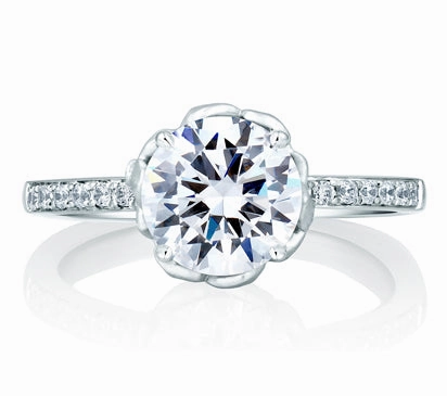 A.JAFFE SEASONS OF LOVE ART DESIGNED NATURE INSPIRED ENGAGEMENT RING 0.12             (not includin