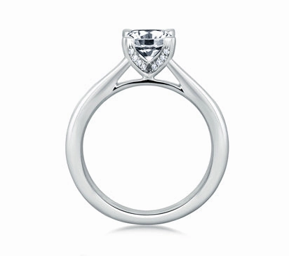 A.JAFFE SEASONS OF LOVE CENTER DIAMOND STUDDED PRONG ENGAGEMENT RING 0.05             (not includin