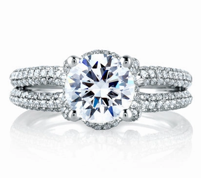 A.JAFFE SEASONS OF LOVE DESIGNER KNOT MOTIF DIAMOND ENCRUSTED ENGAGEMENT RING 1.02             (not