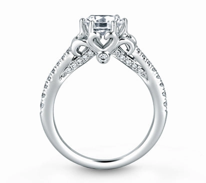 A.JAFFE SEASONS OF LOVE DESIGNER PRONG SET ENGAGEMENT RING 0.3             (not including center st