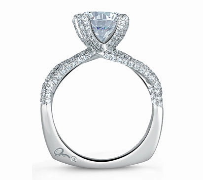 A.JAFFE SEASONS OF LOVE DESIGNER ROYAL VINE ENGAGEMENT RING 0.92             (not including center