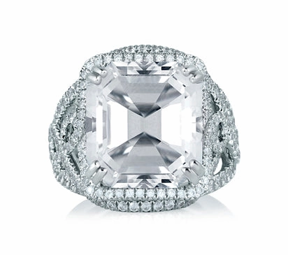 A.JAFFE SEASONS OF LOVE EMERALD CUT STATEMENT RING 1.12             (not including center stone)