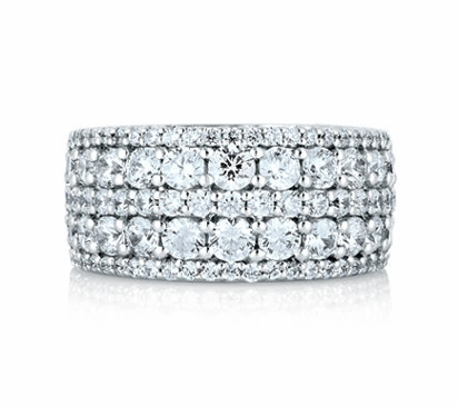 A.JAFFE SEASONS OF LOVE FIVE ROW SHARED PRONG ANNIVERSARY RING 2.26