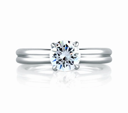 A.JAFFE SEASONS OF LOVE GOLDEN SINGLE COLLAR SOLITAIRE ENGAGEMENT RING 0.06             (not includ
