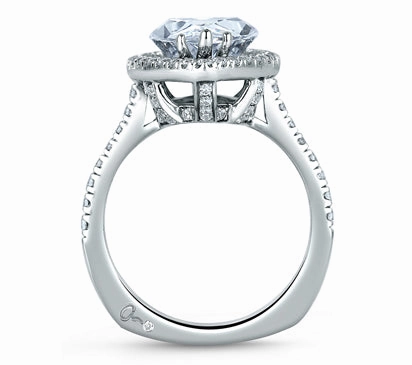 A.JAFFE SEASONS OF LOVE HALO STATEMENT MARQUISE ENGAGEMENT RING 0.5             (not including cent