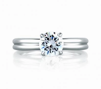 A.JAFFE SEASONS OF LOVE PINK STUDDED KNOT ENGAGEMENT RING 0.06             (not including center st