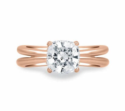 A.JAFFE SEASONS OF LOVE UNIQUE CUSHION CUT DELICATE PAV BRIDAL ENGAGEMENT RING 0.08             (n