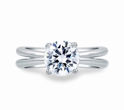 A.JAFFE SEASONS OF LOVE UNIQUE ROUND CUT DELICATE PAV BRIDAL ENGAGEMENT RING 0.06             (not