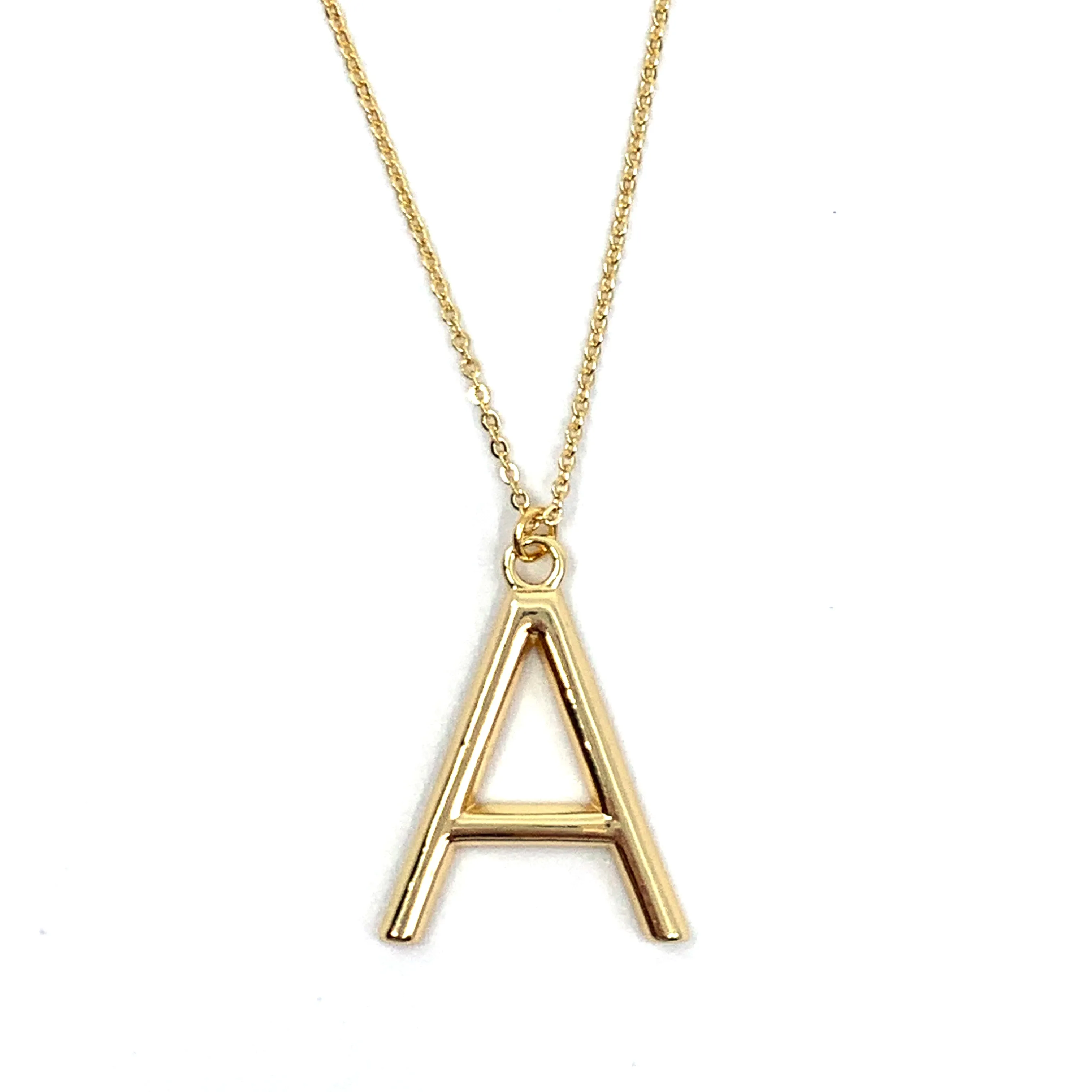 Alphabet Letter Necklace - Gold Large Single