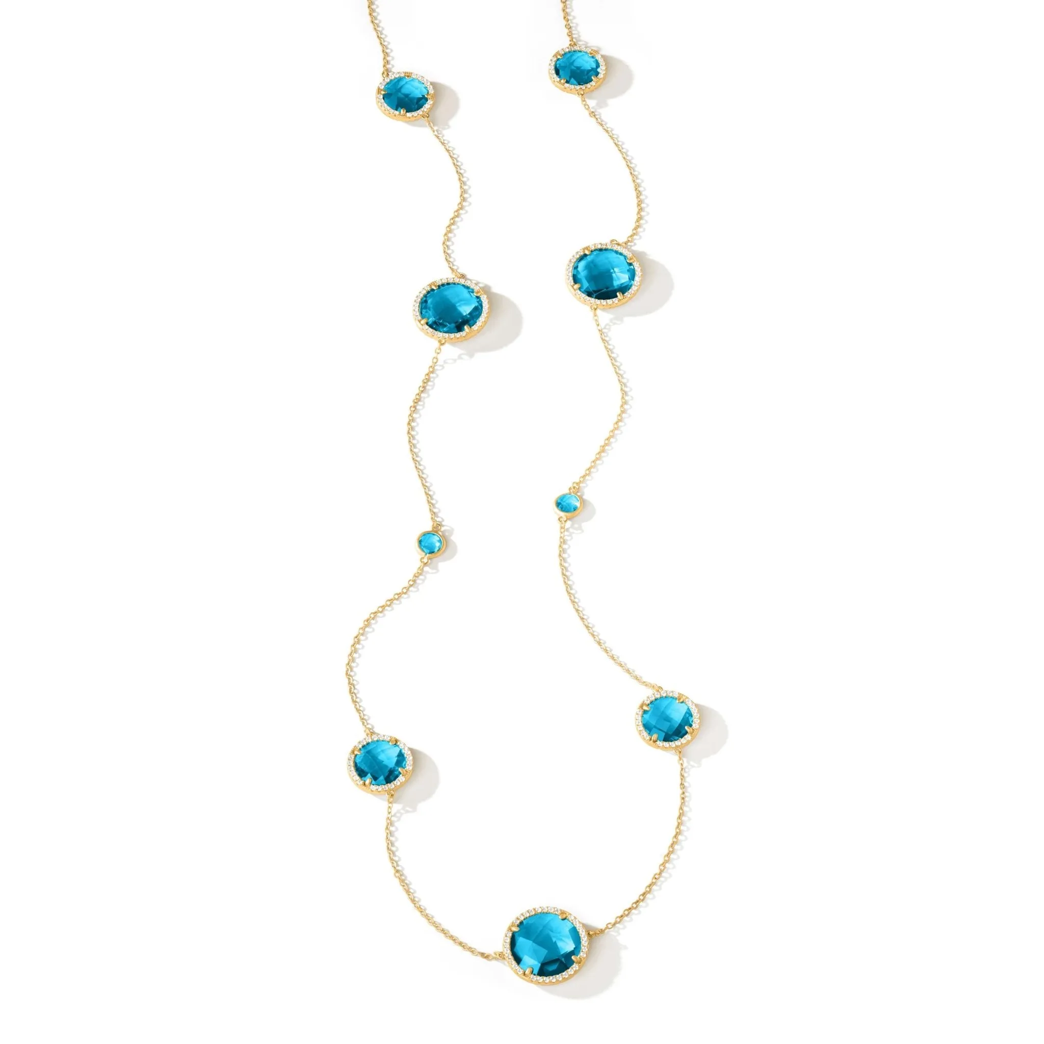 Aqua Azure Station Necklace