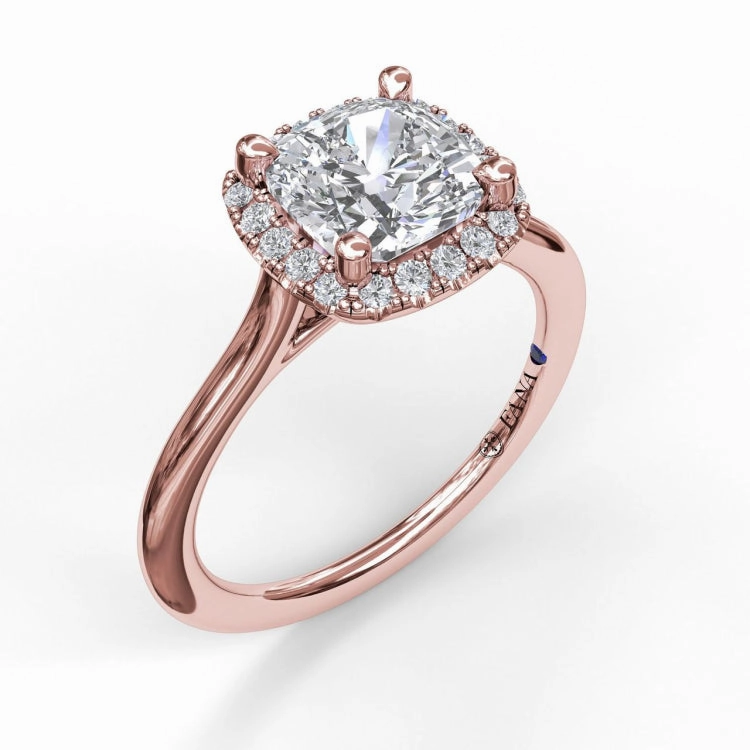 Classic Cushion Halo Engagement Ring