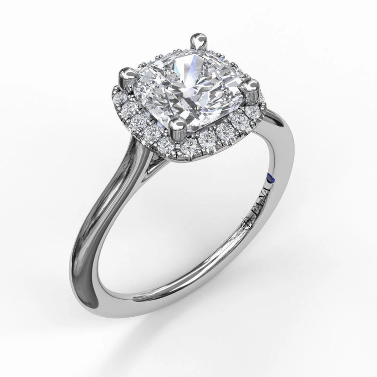 Classic Cushion Halo Engagement Ring