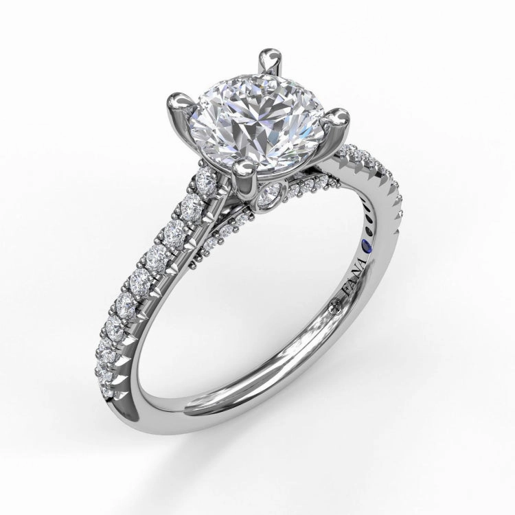 Classic Diamond Engagement Ring with Beautiful Side Detail