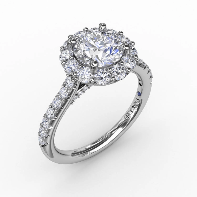 Classic Round Halo Engagement Ring