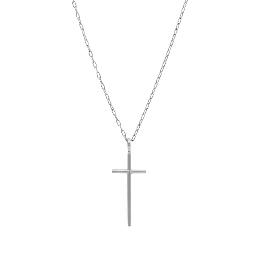 Cross My Heart Silver Necklace