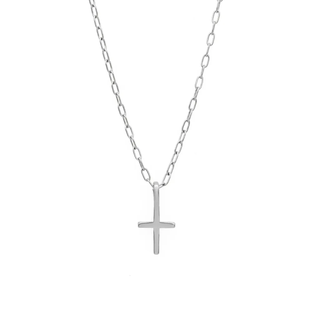 Cross My Heart Silver Necklace