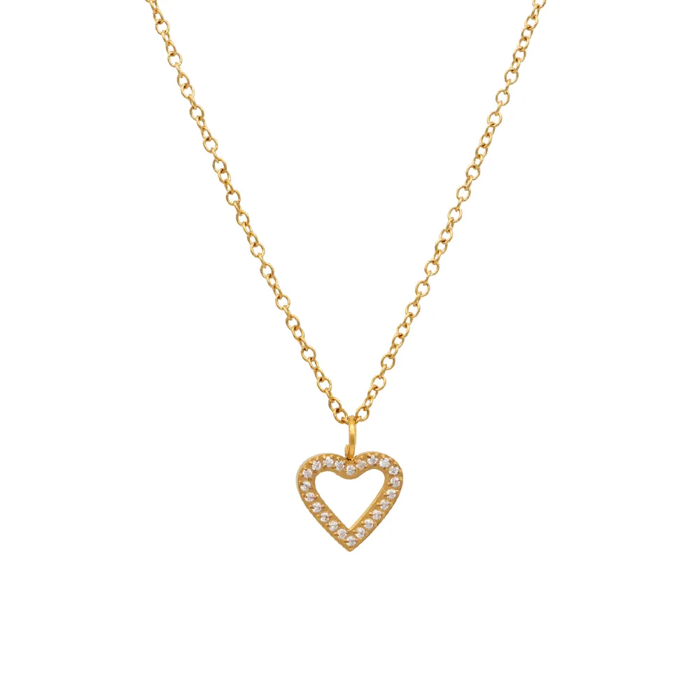 Dainty Gold Silhouette Heart Necklace