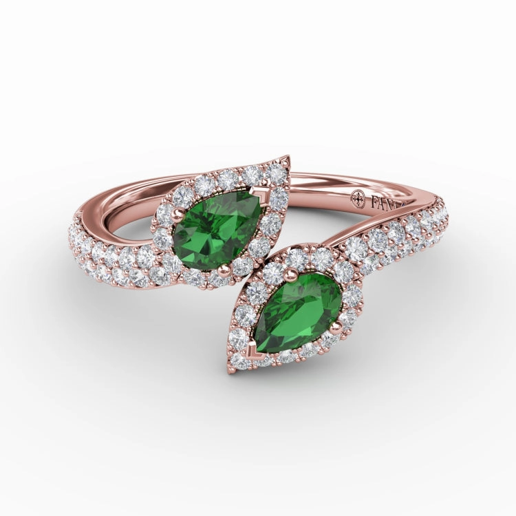 Double The Love Emerald and Diamond Ring