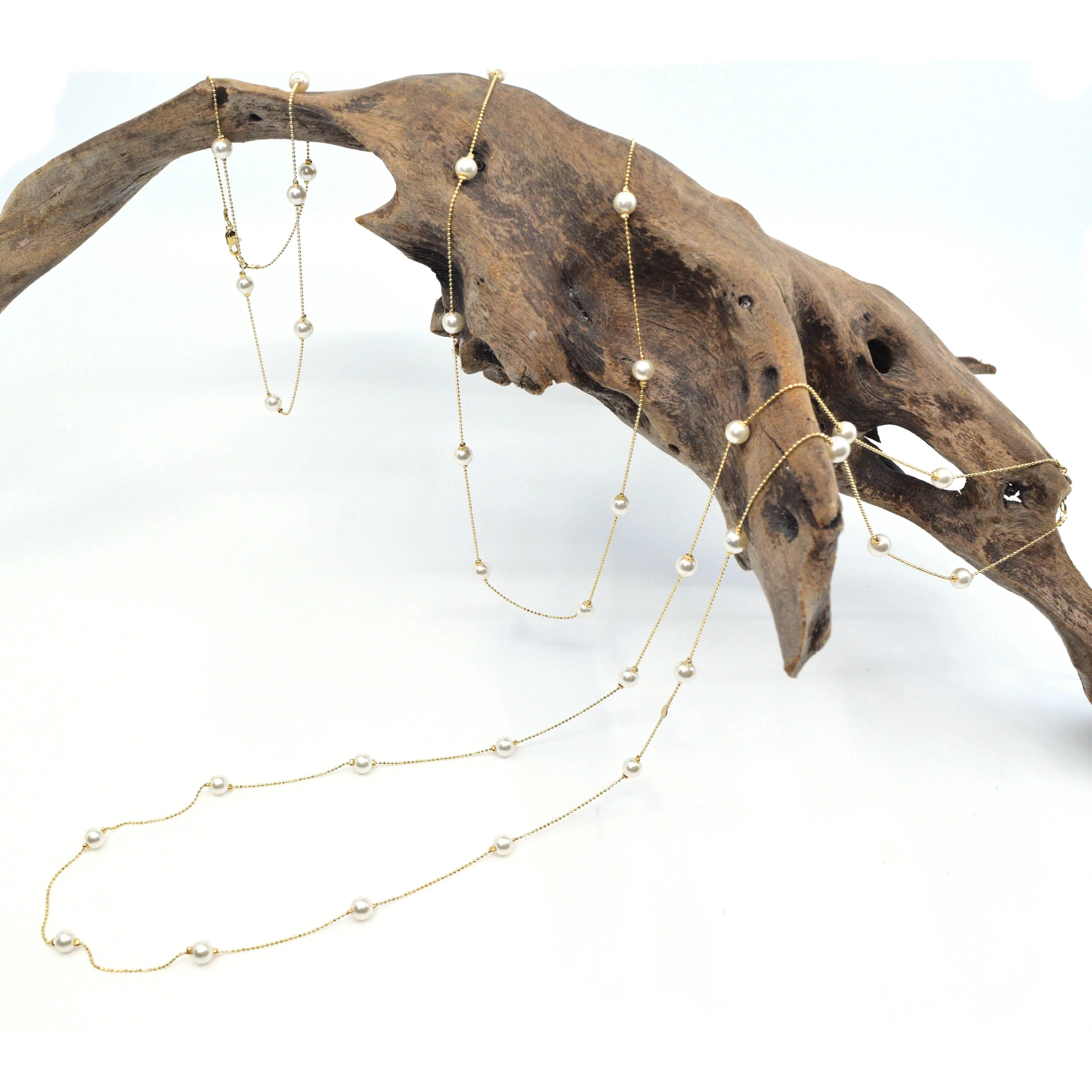 Elizabeth Pearl Necklace - Gold Coated & Freshwater Pearls