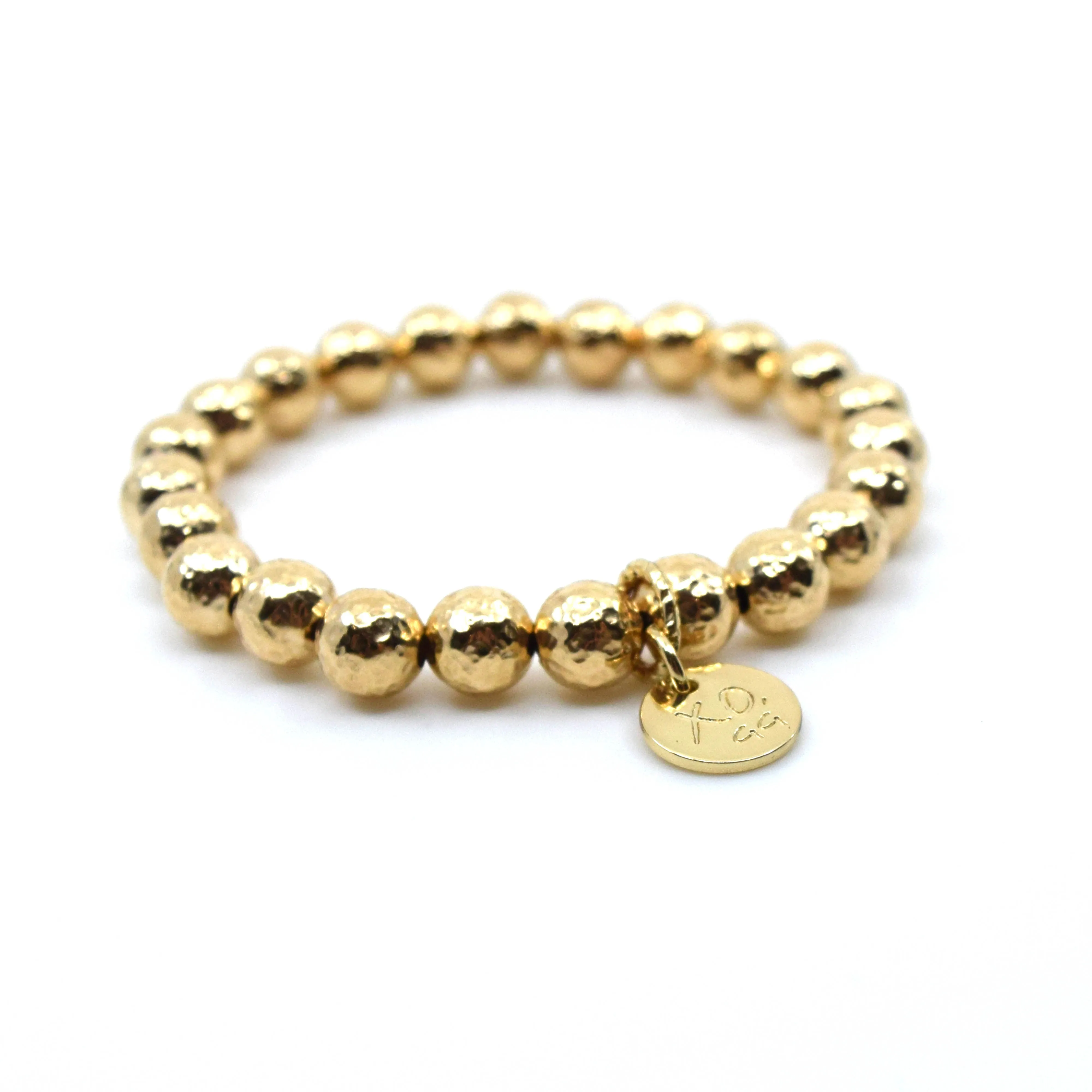 Eternity Bracelet in Gold Hammered