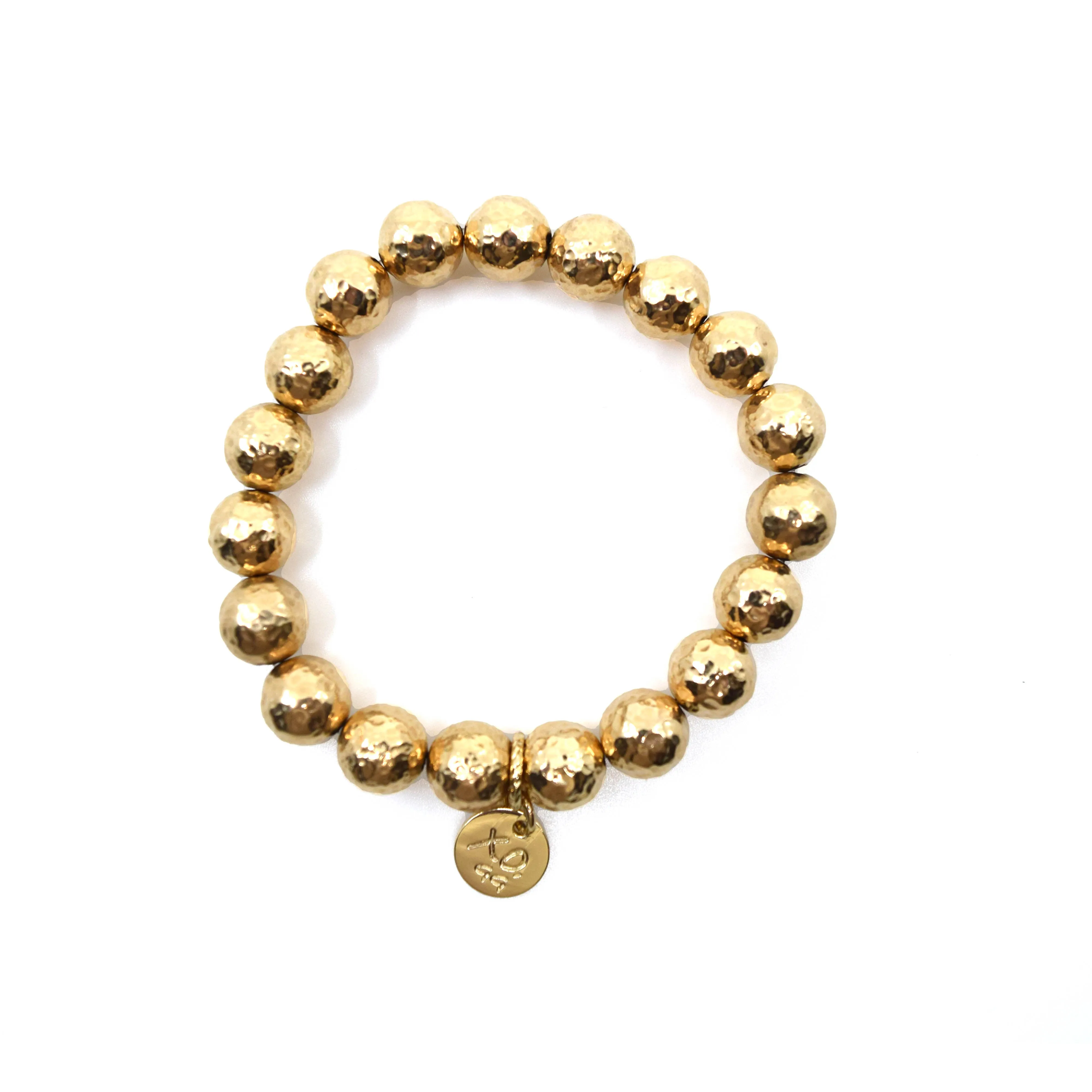 Eternity Bracelet in Gold Hammered