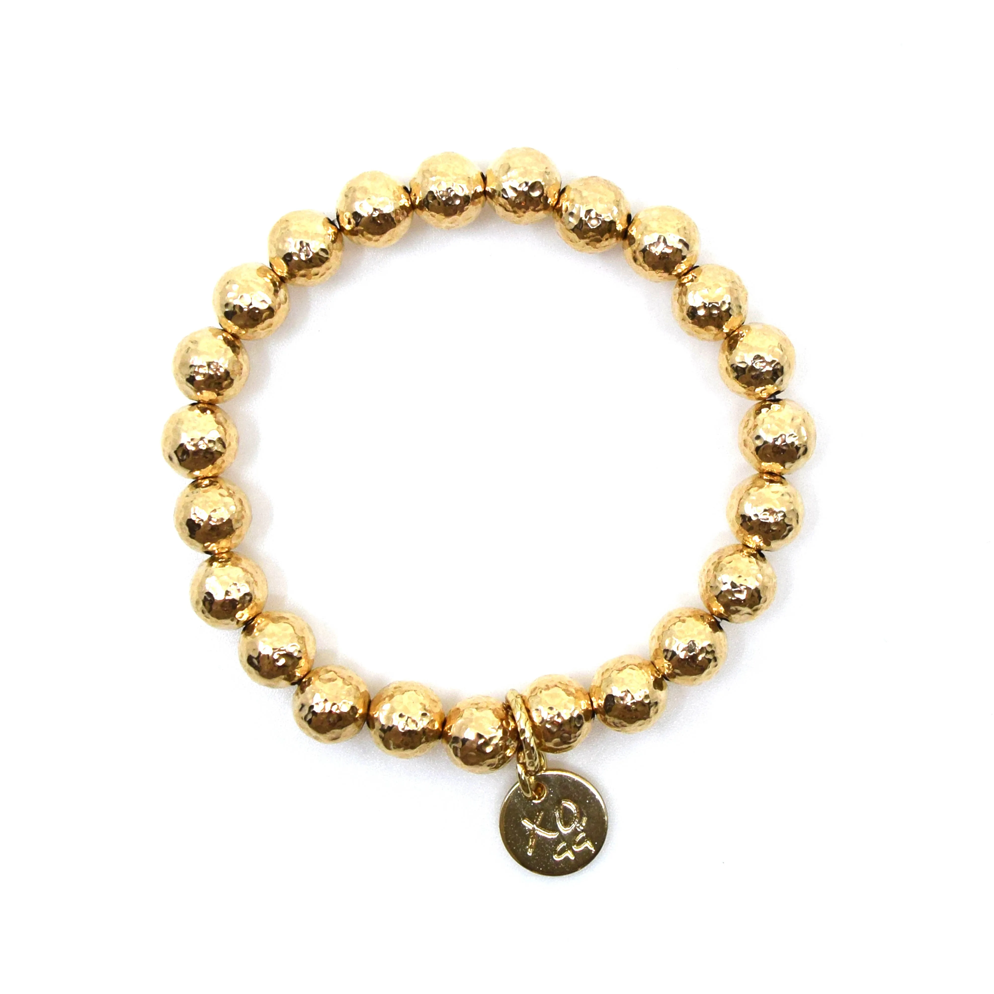 Eternity Bracelet in Gold Hammered